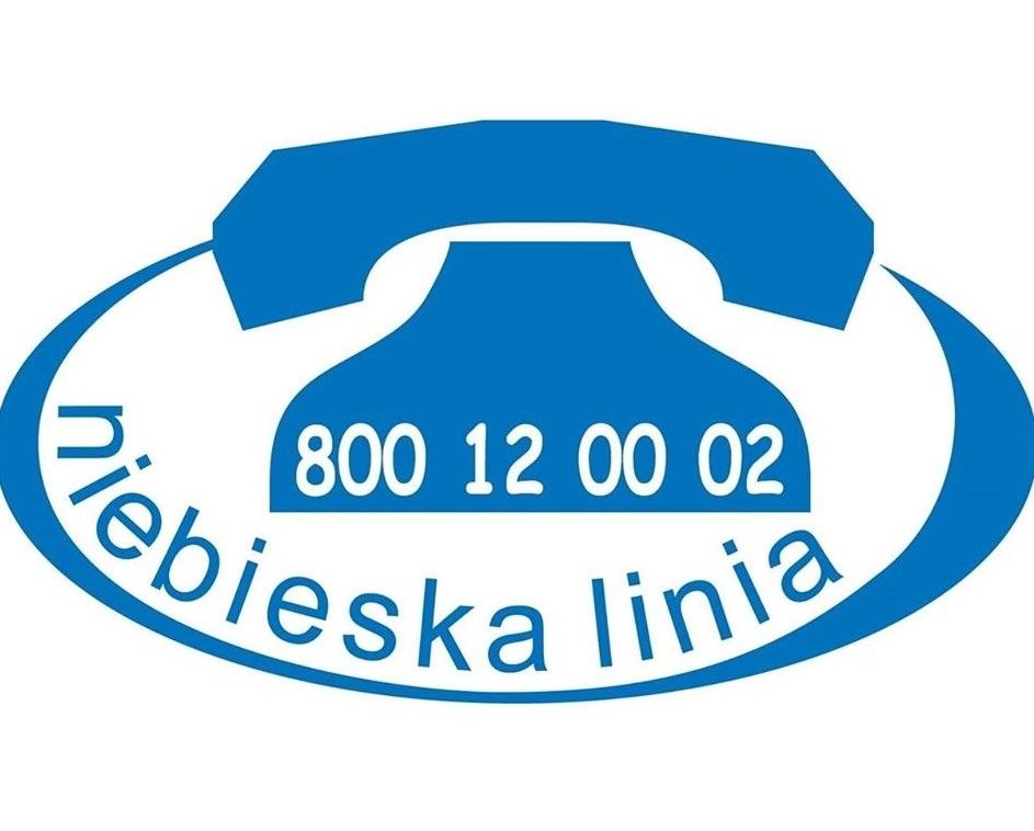 Całodobowy  ogólnopolski  telefon  dla  osób doznających przemocy w rodzinie "NIEBIESKA LINIA" – 800 12 00 02
